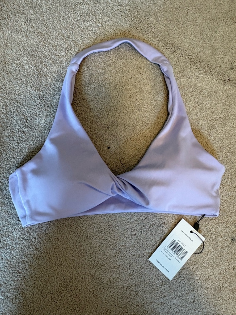 AYBL NWT Lilac Twist Front Halter Bra